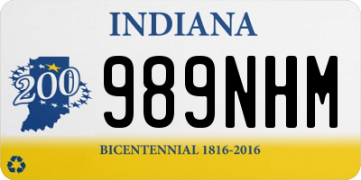 IN license plate 989NHM