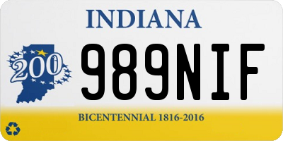 IN license plate 989NIF