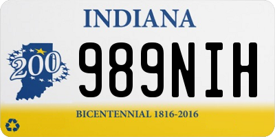 IN license plate 989NIH