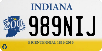 IN license plate 989NIJ