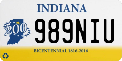 IN license plate 989NIU