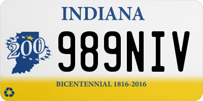 IN license plate 989NIV