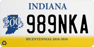 IN license plate 989NKA