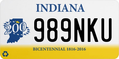 IN license plate 989NKU