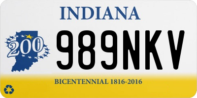 IN license plate 989NKV