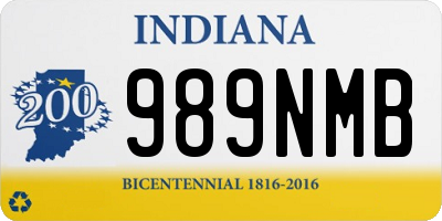 IN license plate 989NMB