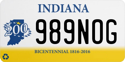 IN license plate 989NOG