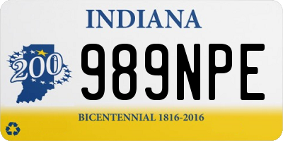 IN license plate 989NPE