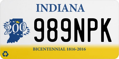 IN license plate 989NPK