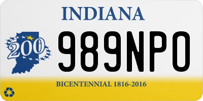 IN license plate 989NPO