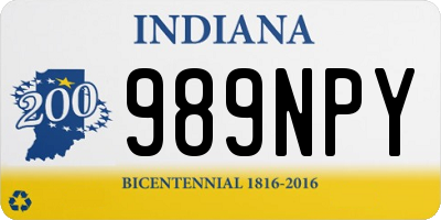 IN license plate 989NPY