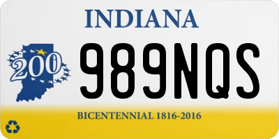 IN license plate 989NQS