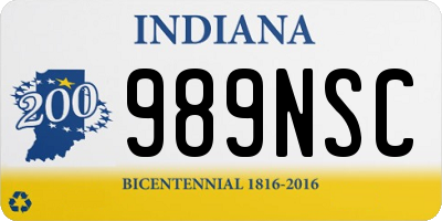 IN license plate 989NSC
