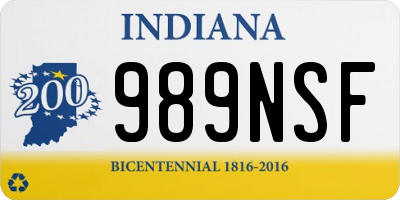 IN license plate 989NSF