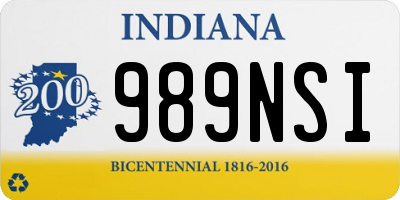 IN license plate 989NSI