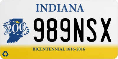 IN license plate 989NSX