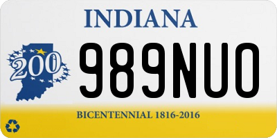 IN license plate 989NUO