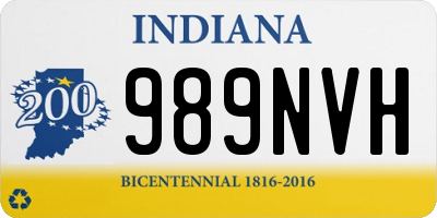 IN license plate 989NVH