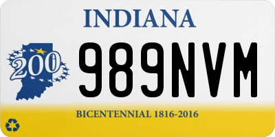 IN license plate 989NVM