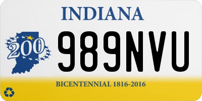 IN license plate 989NVU