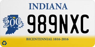 IN license plate 989NXC