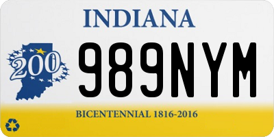 IN license plate 989NYM