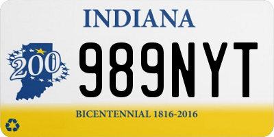 IN license plate 989NYT