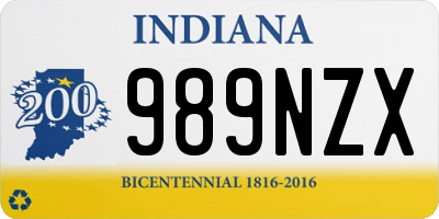 IN license plate 989NZX