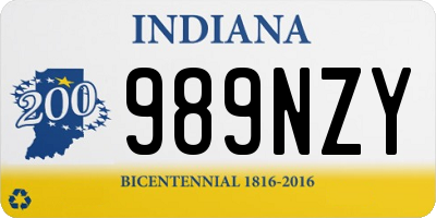 IN license plate 989NZY