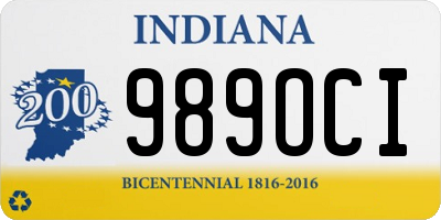 IN license plate 989OCI