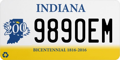 IN license plate 989OEM