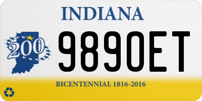 IN license plate 989OET