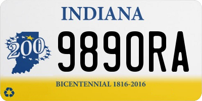 IN license plate 989ORA