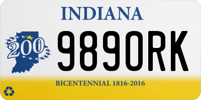 IN license plate 989ORK