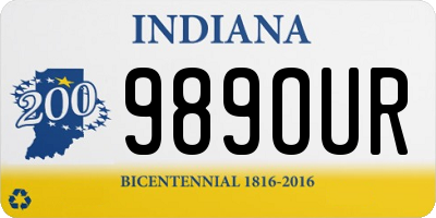 IN license plate 989OUR