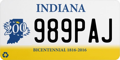 IN license plate 989PAJ