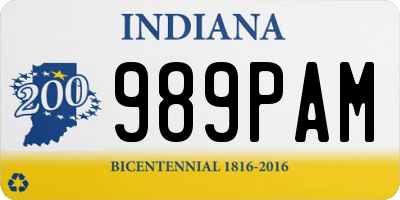 IN license plate 989PAM