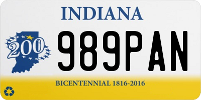 IN license plate 989PAN