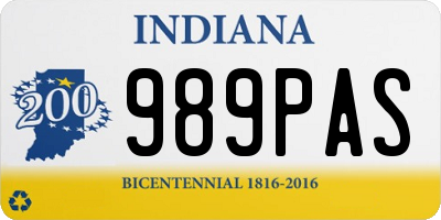 IN license plate 989PAS