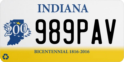 IN license plate 989PAV