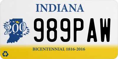 IN license plate 989PAW