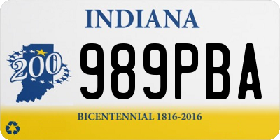 IN license plate 989PBA