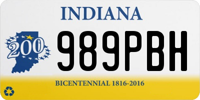 IN license plate 989PBH