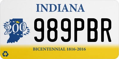 IN license plate 989PBR