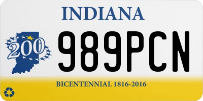 IN license plate 989PCN
