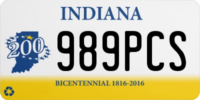 IN license plate 989PCS