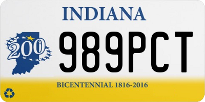 IN license plate 989PCT