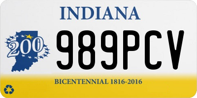 IN license plate 989PCV