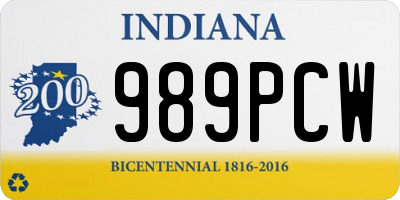 IN license plate 989PCW