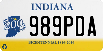 IN license plate 989PDA